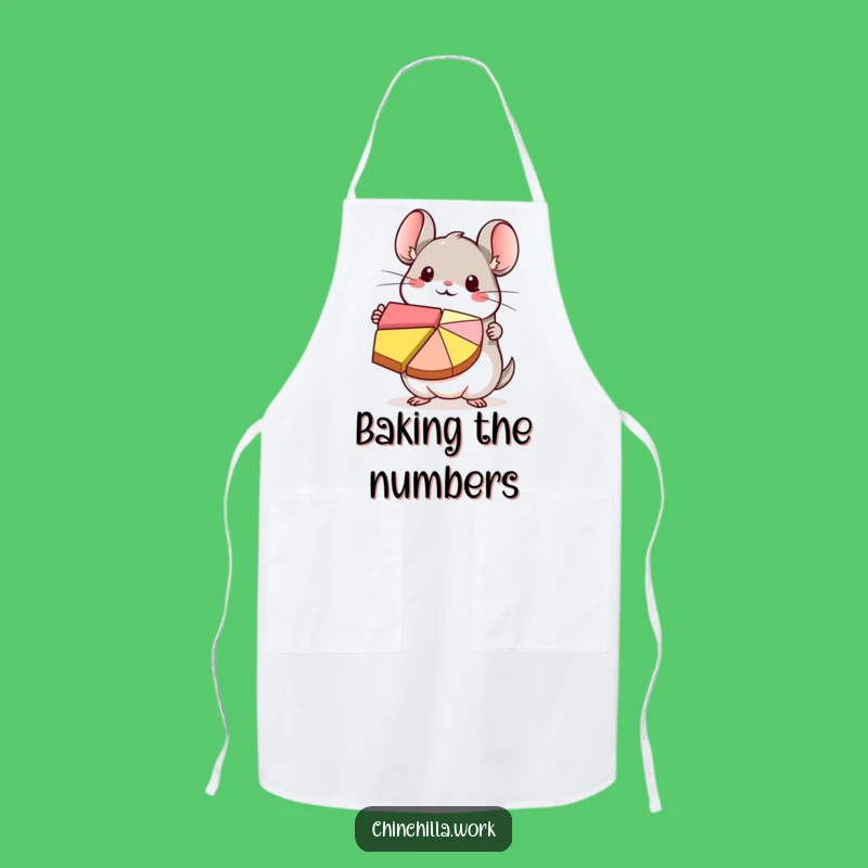 Funny Kawaii Chinchilla Pie Chart Apron - Cute Cooking Data Gift