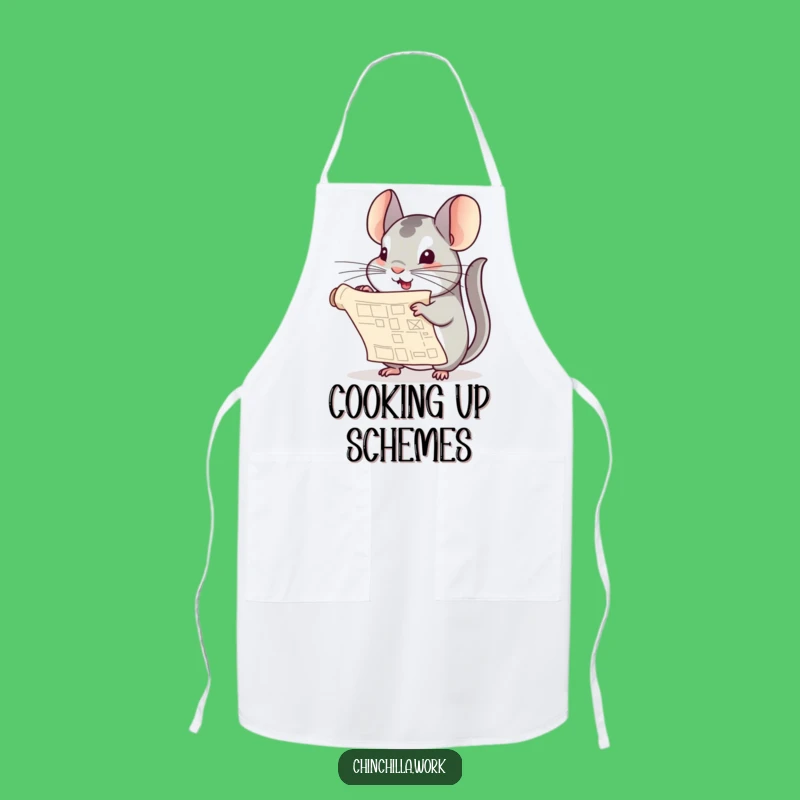 Funny Chinchilla Blueprint Apron - Hilarious Chef’s Construction Zone Gift