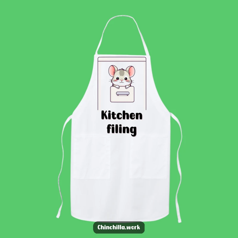 Funny Chinchilla Filing Cabinet Apron - Hilarious Kitchen Office Gift