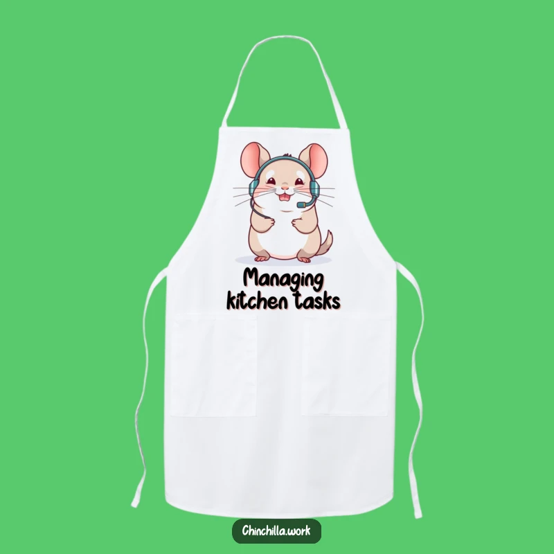 Funny Chinchilla Meeting Apron - Lead Your Kitchen with Virtual Enthusiasm