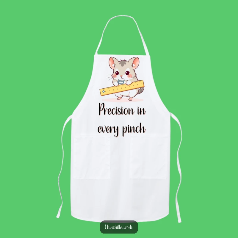 Funny Kawaii Office Chinchilla Ruler Seesaw Apron: Cook Up Some Laughs