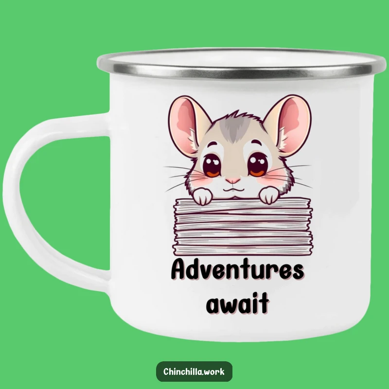 Funny Chinchilla Document Peek Camping Mug: Durable and Hilarious Outdoor Companion