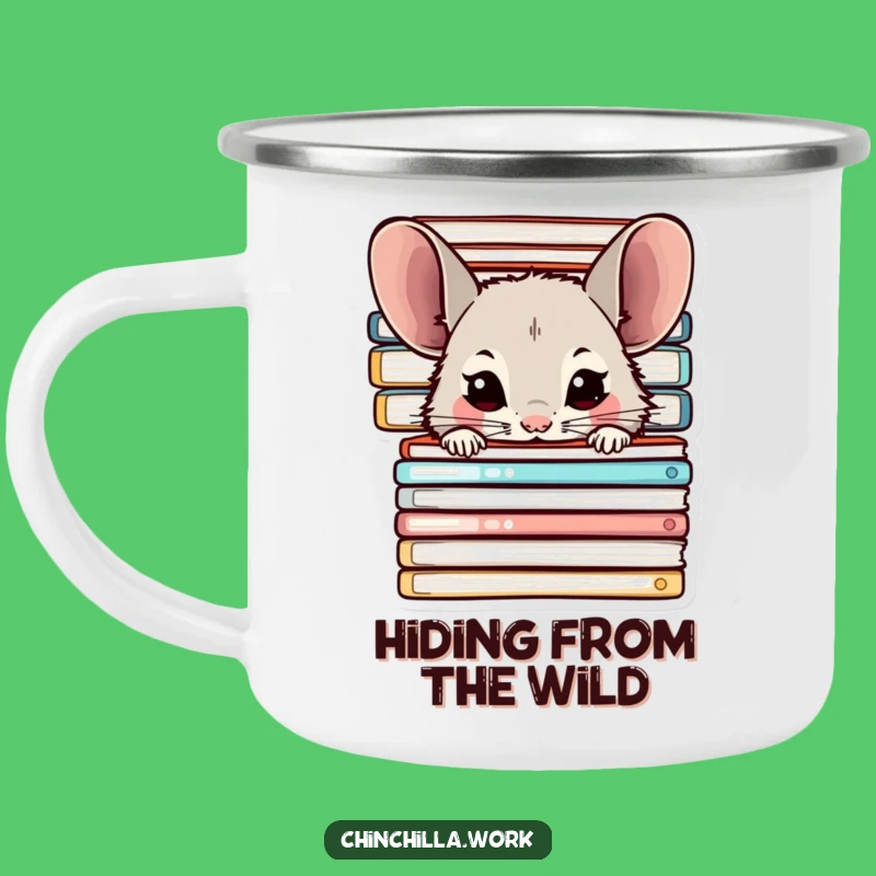 Funny Chinchilla Camping Mug: Office Peeking Chinchilla Campfire Companion