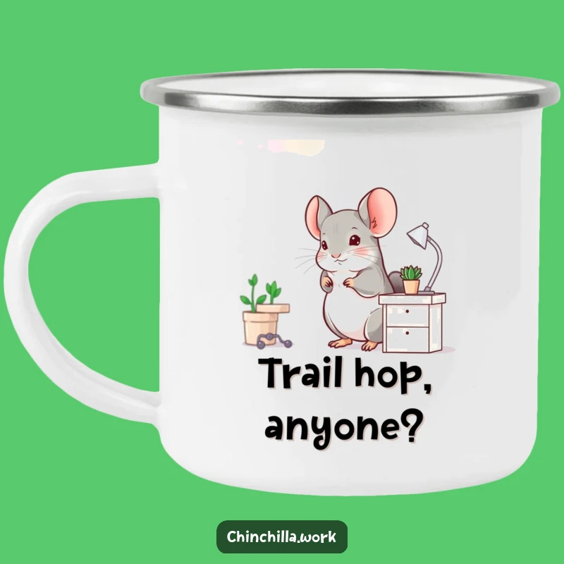 Funny Chinchilla Desk Hop Camping Mug - Rugged, Energetic Explorer Cup Gift
