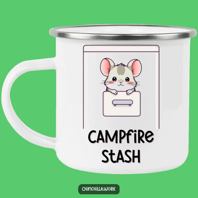Funny Chinchilla Filing Cabinet Camping Mug - Outdoor Office Humor Gift