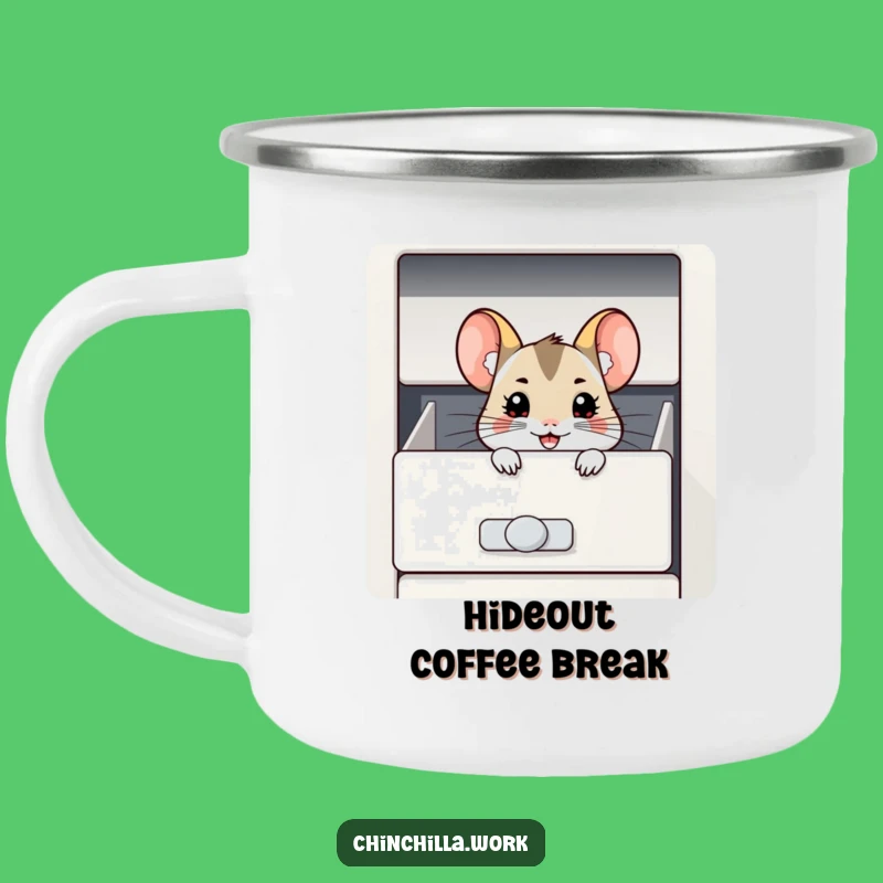 Funny Chinchilla Filing Cabinet Camping Mug - Rugged, Grinning Adventure Cup Gift