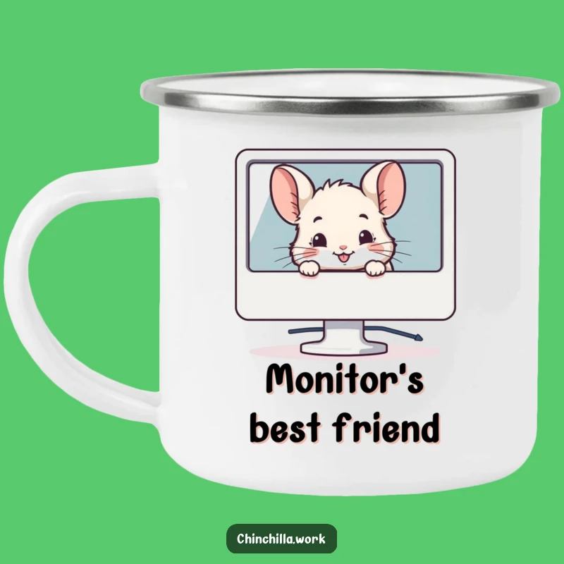 Funny Chinchilla Enamel Camping Mug - Techy Outdoor Gift
