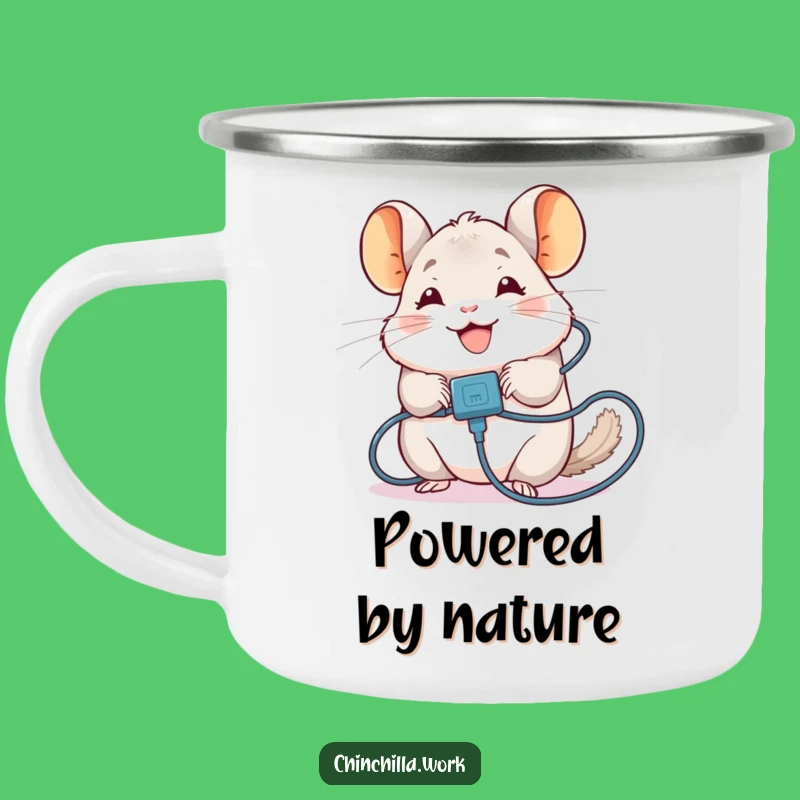 Funny Chinchilla Camping Mug: Tangled Cable Campfire Companion