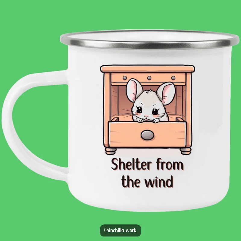 Funny Chinchilla Drawer Camping Mug: Hiding Rodent Cup for Playful Outdoor Fun