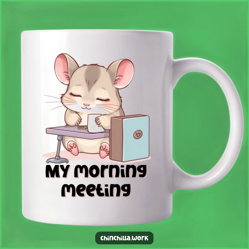 Funny Chinchilla Desk Nap Mug - Adorable Sleepy Rodent Office Gift Idea