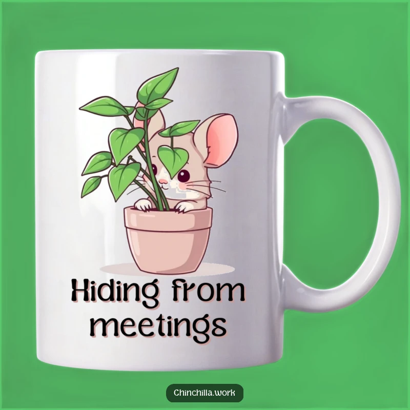 Funny Chinchilla Office Plant Peeker Mug - Hilarious Secret Admirer Gift!