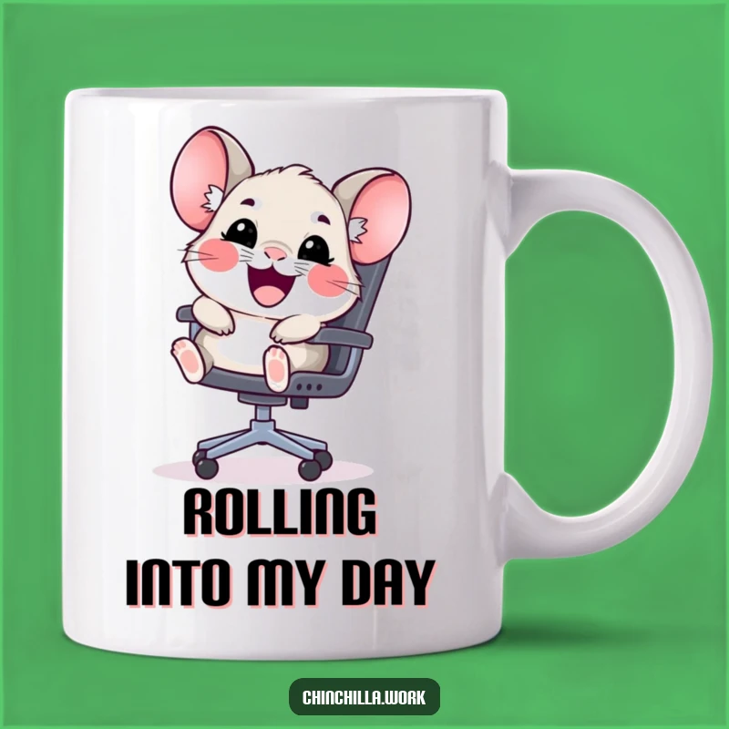 Funny Kawaii Chinchilla Chair Slide Mug - Hilarious Office Fun Gift