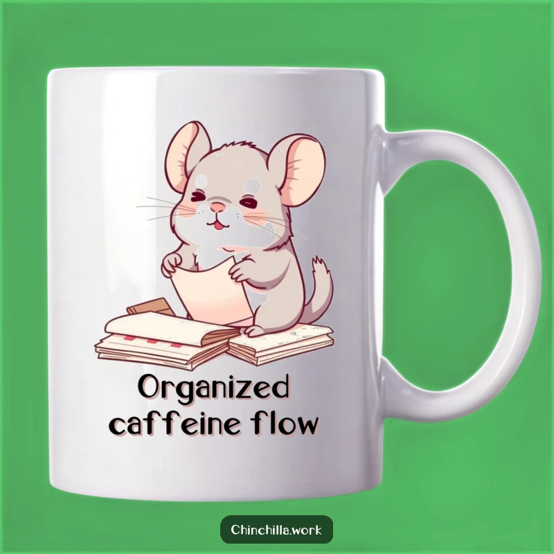 Funny Kawaii Chinchilla Mug: Organized Chinchilla Paperwork Perfection Gift