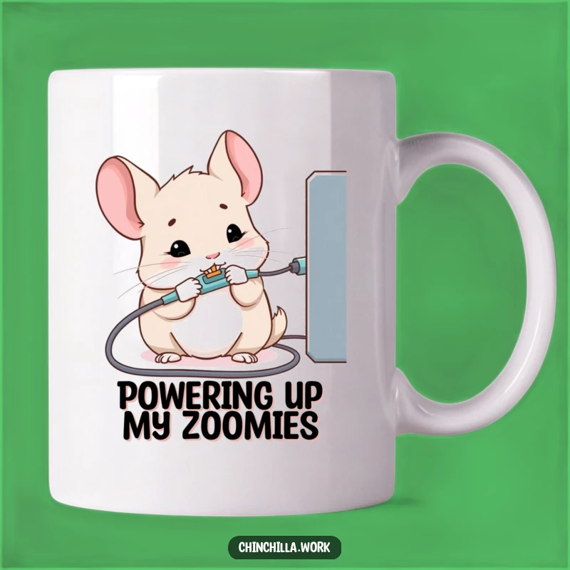 Funny Kawaii Office Chinchilla Mug: Cable Chewer, Chaotic Energy, Perfect Funny Gift