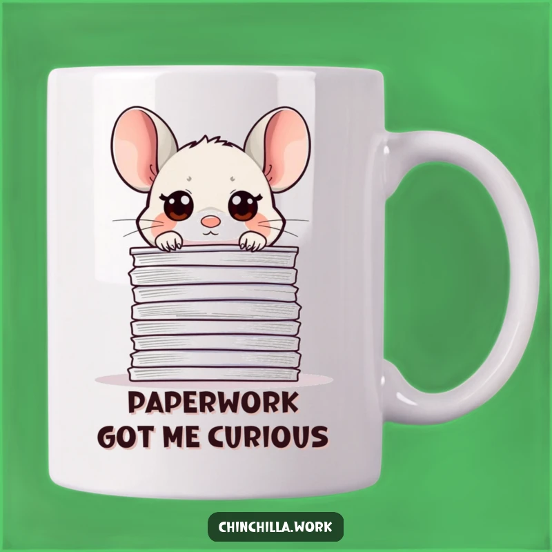 Funny Office Chinchilla Paper Stack Mug - Cute Work Humor Gift
