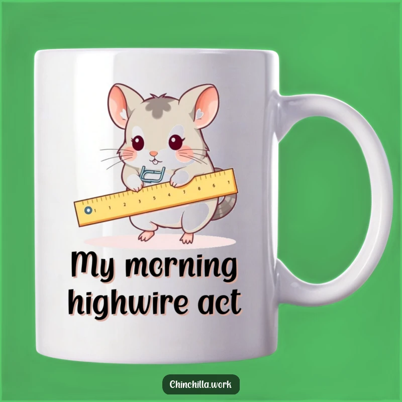 Funny Kawaii Office Chinchilla Ruler Seesaw Mug: A Hilarious Gift for Desk Buddies