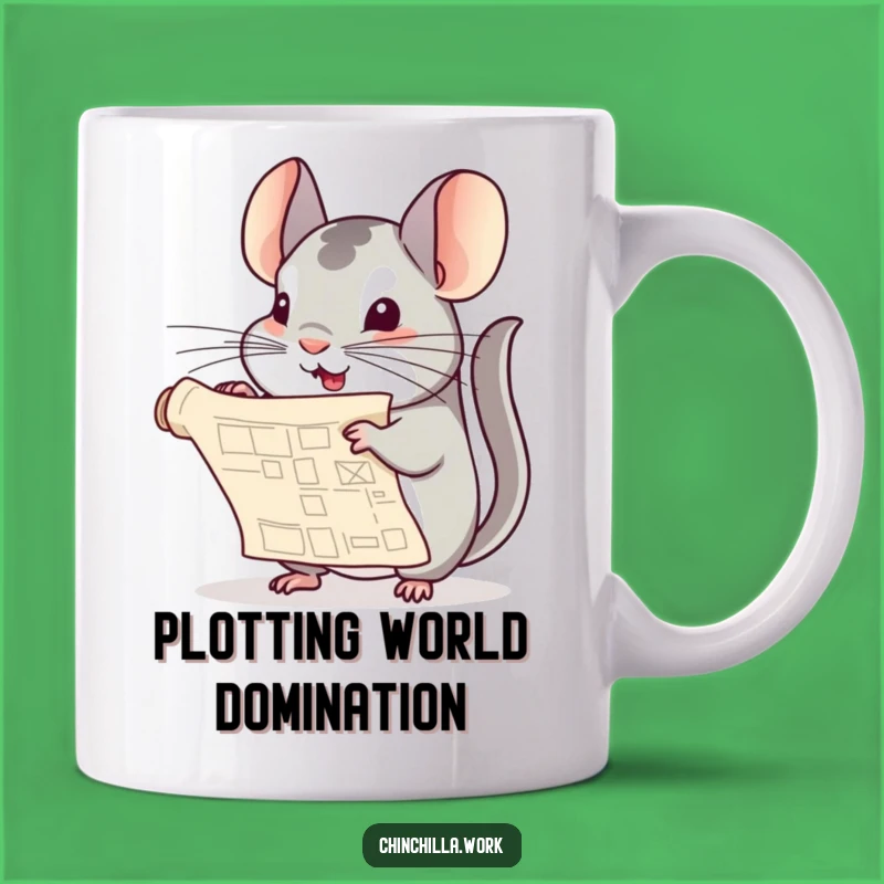Funny Chinchilla Blueprint Mug - Hilarious Architect Humor Gift