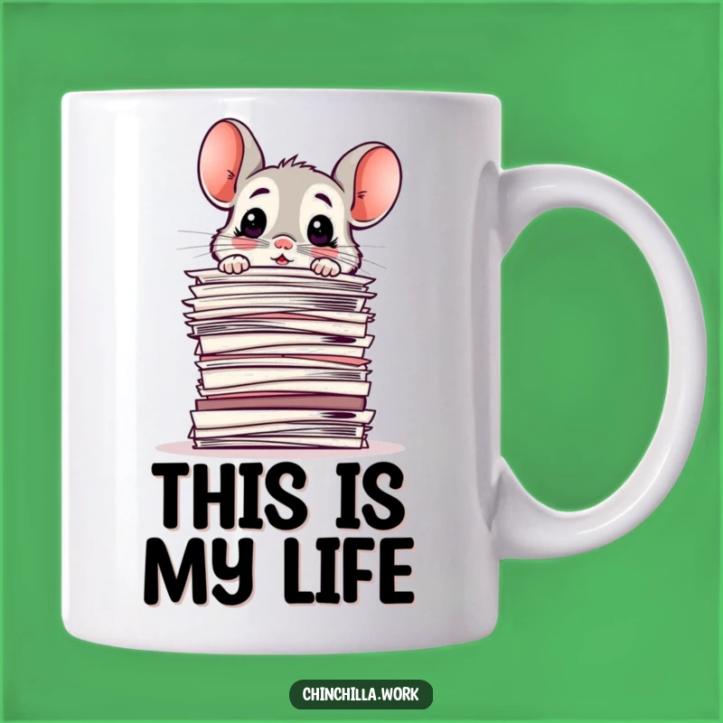 Funny Mug: Baffled Chinchilla Office Chaos, Hilarious Gift for Desk Life