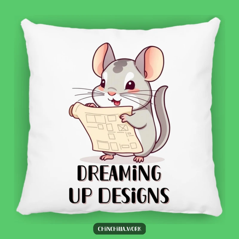Funny Chinchilla Blueprint Pillow - Cozy, Creative Design Cushion Gift