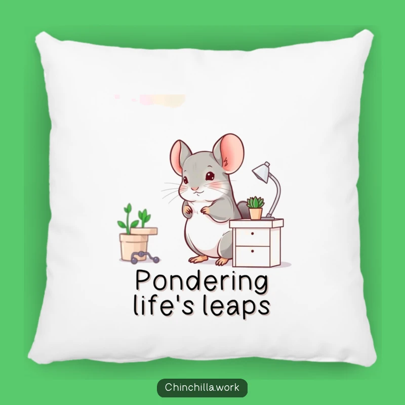 Funny Chinchilla Desk Hop Pillow - Cozy, Energetic Companion Cushion Gift