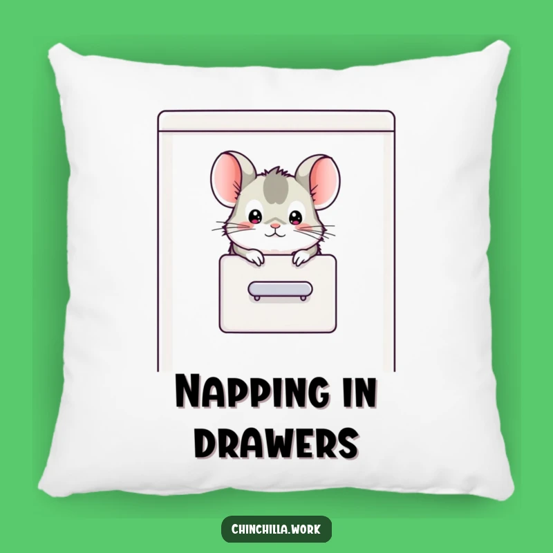Funny Chinchilla Filing Cabinet Pillow - Cozy Office Hideaway Gift