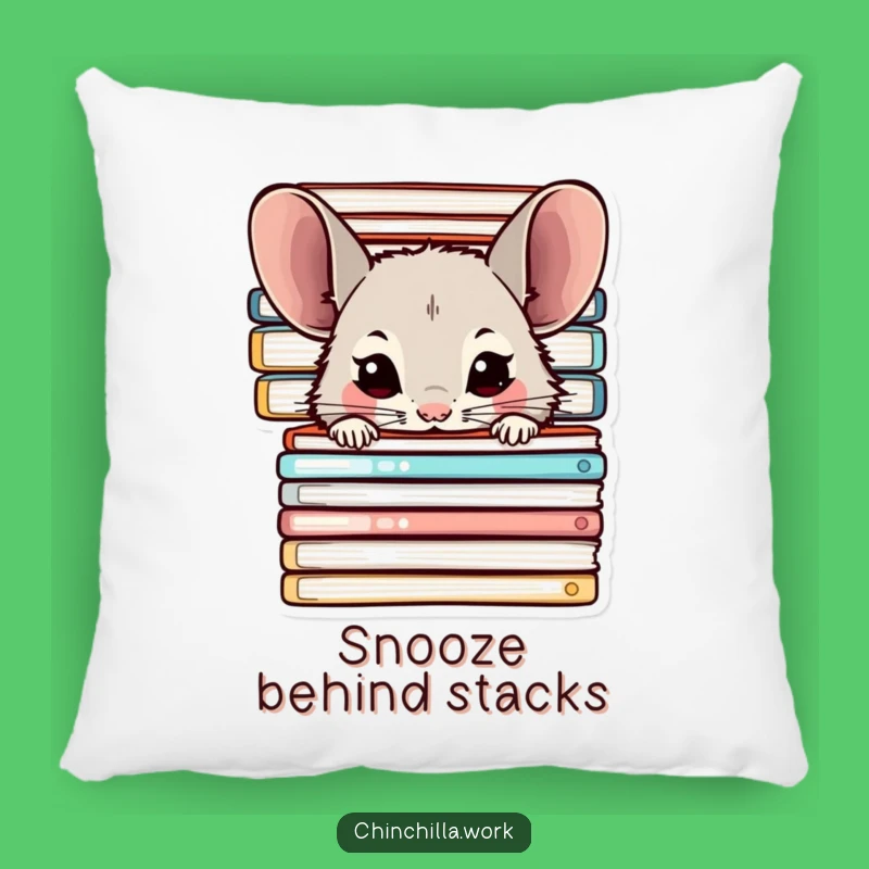 Funny Chinchilla Pillow: Cozy Office Hiding Chinchilla Accent