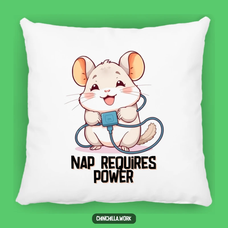 Funny Chinchilla Pillow: Cozy Tangled Cable Chinchilla Accent