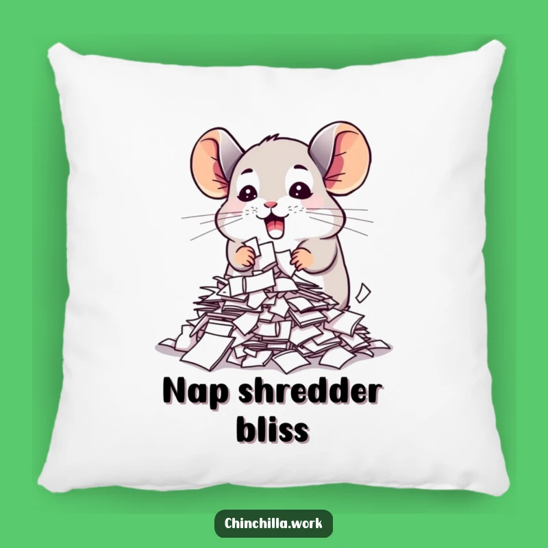 Funny Chinchilla Pillow Shredding Papers for Cozy Comfort
