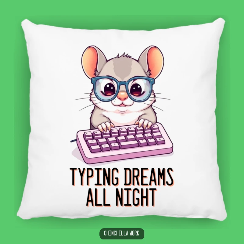 Funny Pillow: Chinchilla Typing Support, Comical Comfort Gift for Desk Dwellers