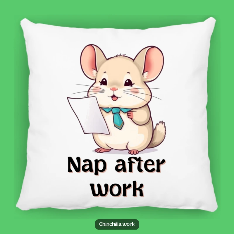 Funny Chinchilla Tie Pillow - Cozy Comfort with Office Humor