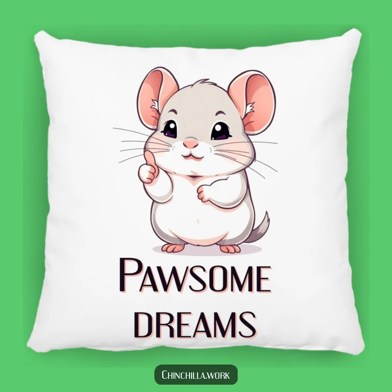 Funny Chinchilla Thumbs Up Pillow: Cozy Comfort with Positive Rodent Vibes