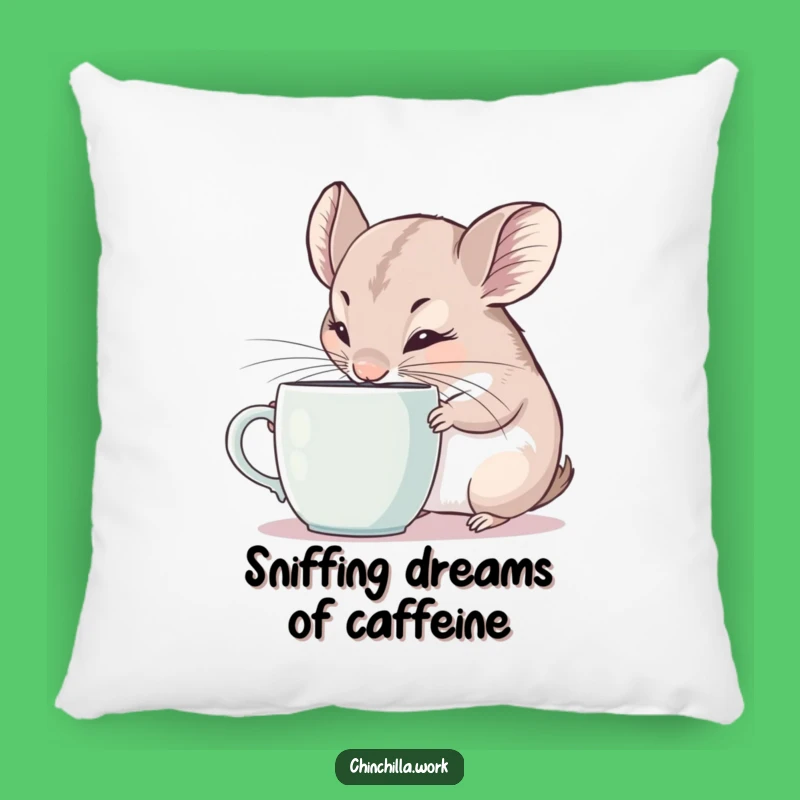 Funny Pillow: Chinchilla Coffee Sniffer Cushion, Comical Gift for Cozy Comfort