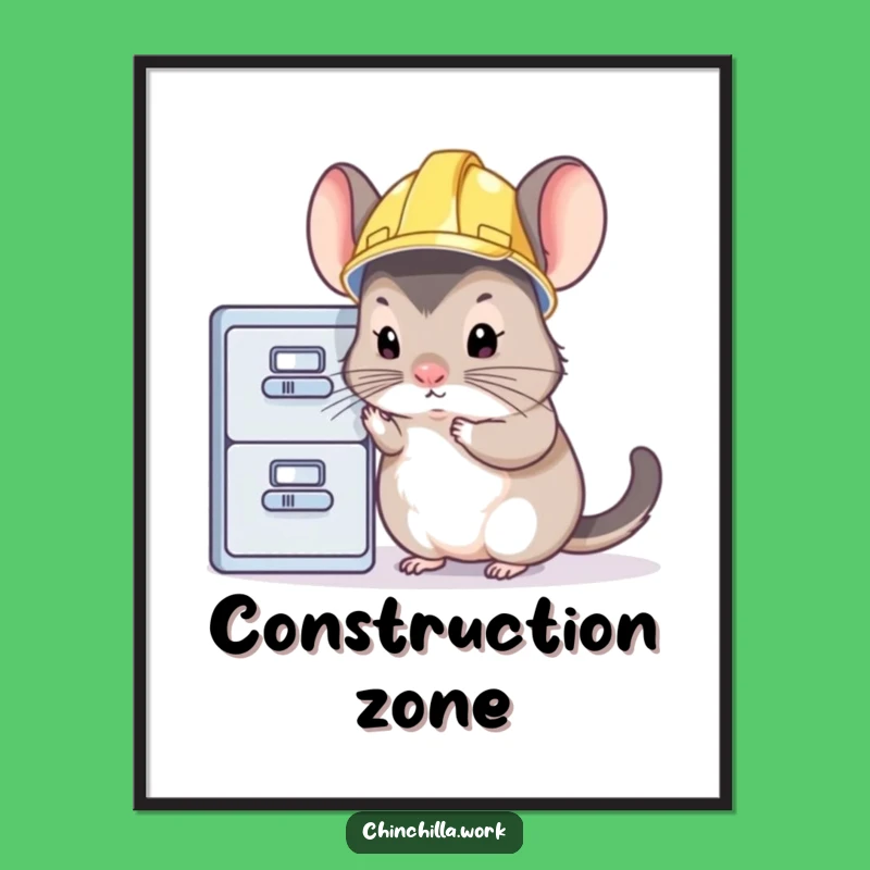 Funny Chinchilla Inspection Art: Hilarious Rodent Digital Print for Detail Lovers