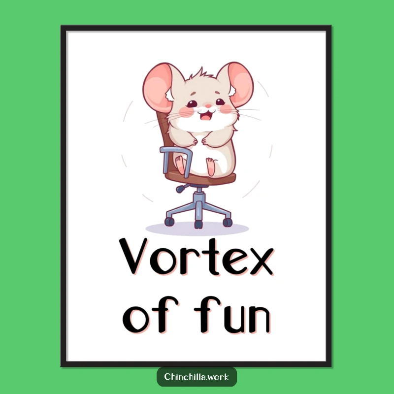 Funny Chinchilla Spin Art: Hilarious Rodent Digital Print for Instant Energy