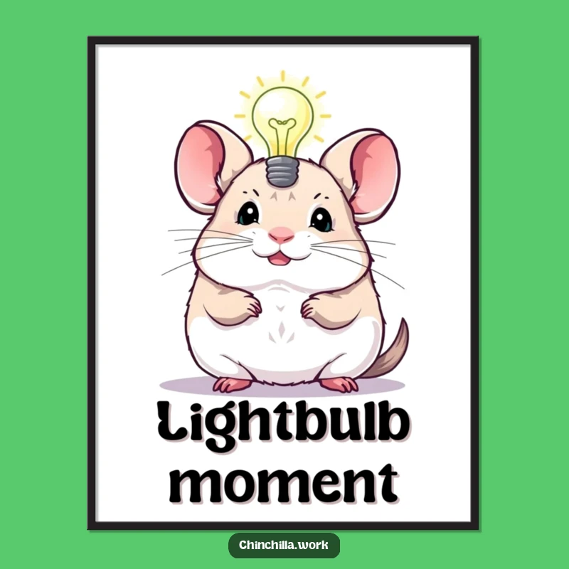 Funny Chinchilla Lightbulb Digital Print: Instant Genius Decor for Your Walls