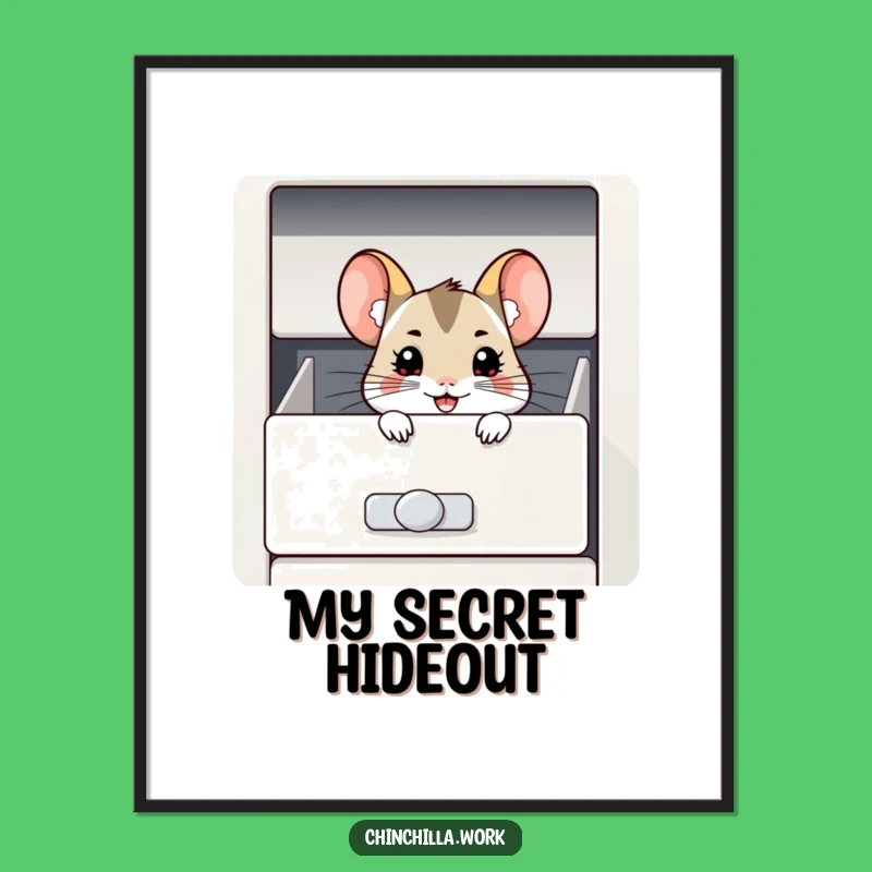 Funny Chinchilla Filing Cabinet Art - Hilarious Grin Digital Print Gift
