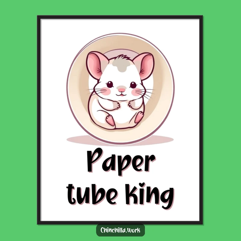 Funny Kawaii Office Chinchilla Digital Art: Paper Roll Joy Art, Instant Humorous Gift