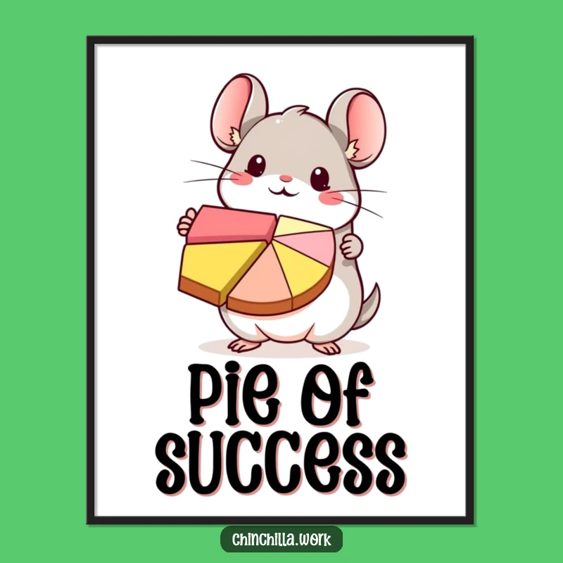 Funny Kawaii Chinchilla Pie Chart Digital Art - Cute Data Decor Gift