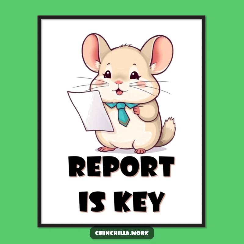 Funny Chinchilla Tie Digital Art - Instant Office Upgrade and Humor