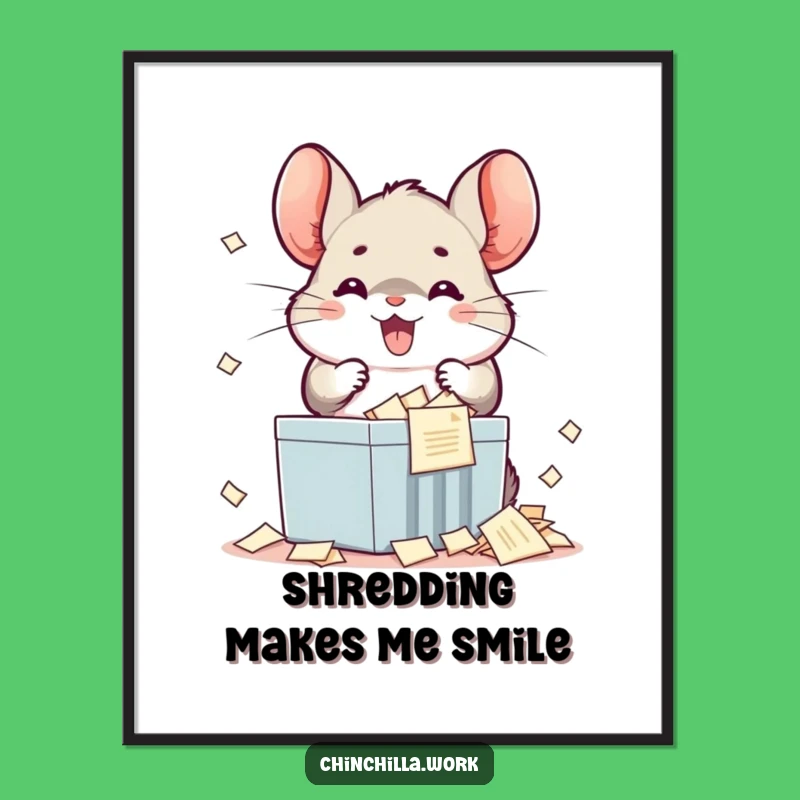 Funny Kawaii Chinchilla Digital Art: Instant Funny Gift for Desk Decor!