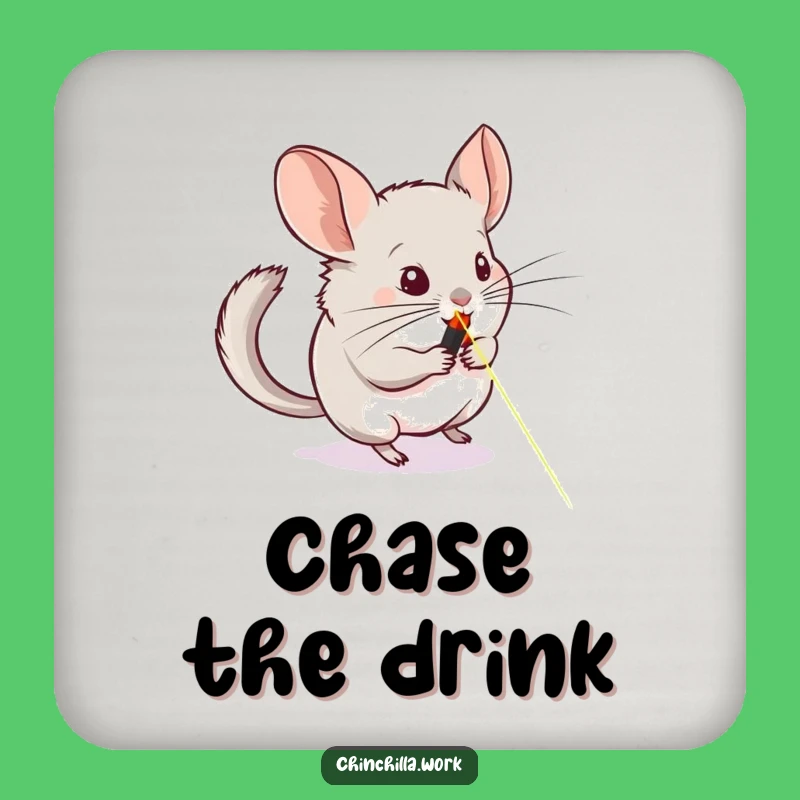 Funny Chinchilla Coaster - Laser Chase Drink Accessory, Great Funny Gift