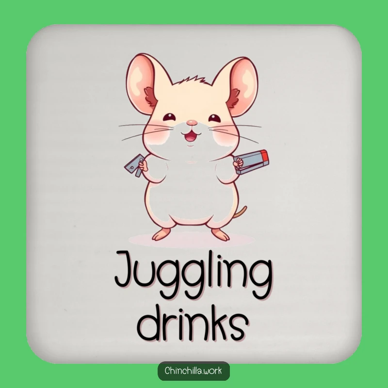 Funny Chinchilla Coaster - Juggler Drink Accessory, Great Funny Gift