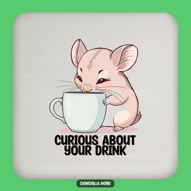 Funny Drink Coaster: Chinchilla Coffee Guard, Comical Gift for Table Protection