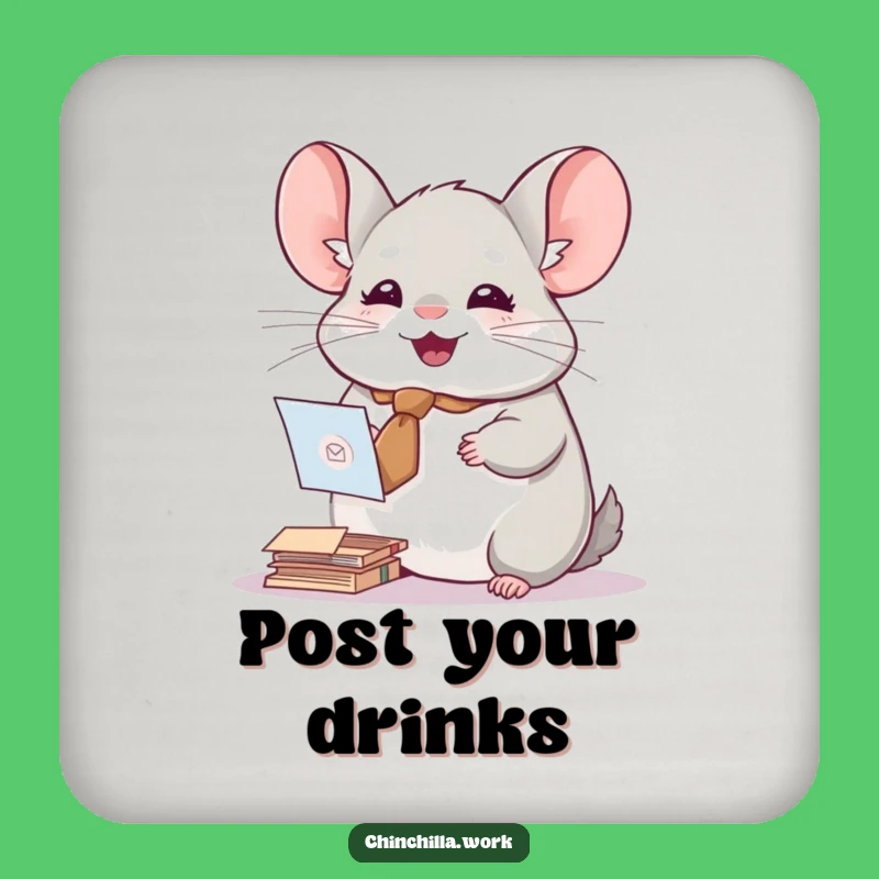Funny Chinchilla Mail Coaster Set - Protect Surfaces Gift