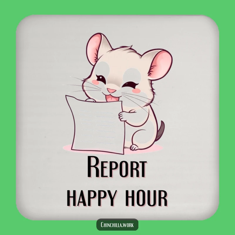 Funny Chinchilla Coaster: Mischief Protection, Perfect Tabletop Funny Gift