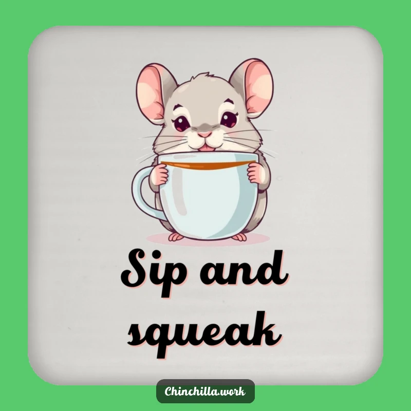 Funny Chinchilla Drink Coaster: Protect Surfaces with Adorable Humor