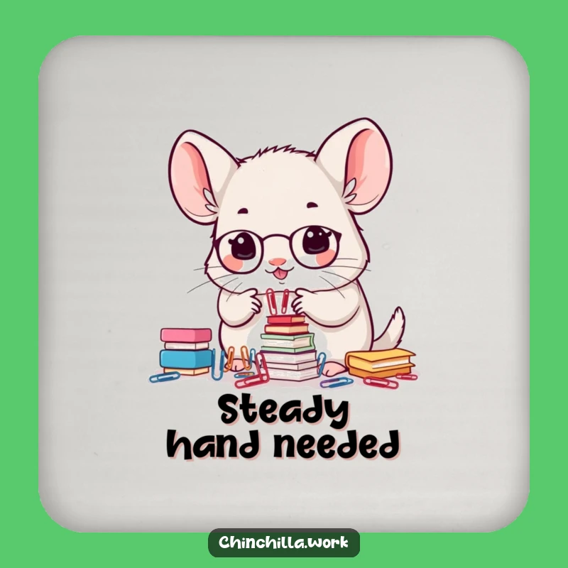 Funny Office Chinchilla Coaster: Protect Surfaces with Precise Humor