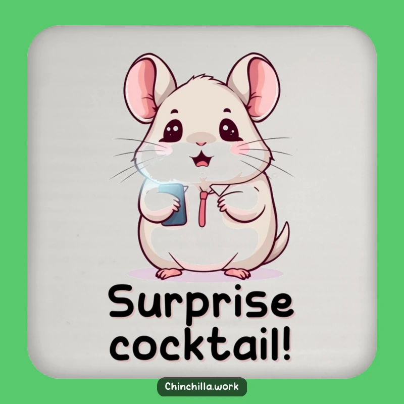 Funny Kawaii Office Chinchilla Coaster: Surprise Protection, Cute & Humorous Gift