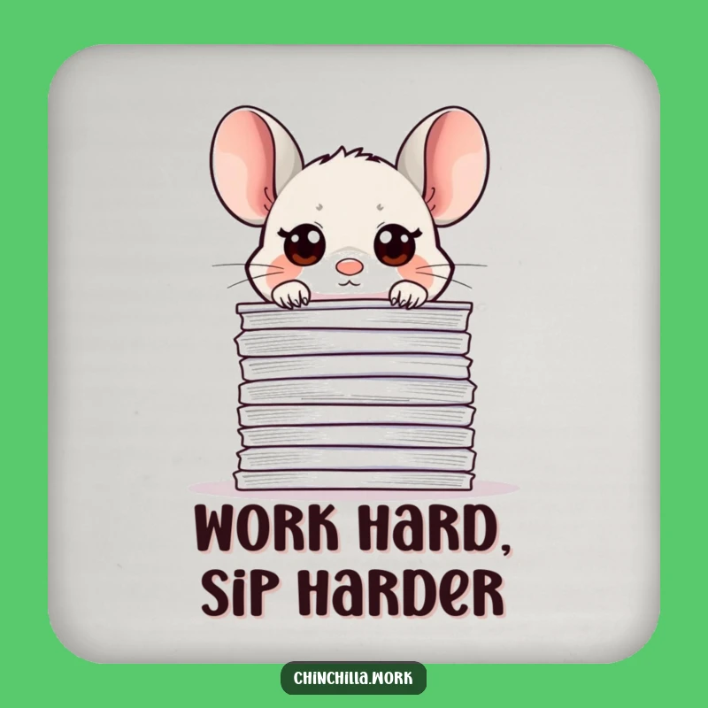 Funny Office Chinchilla Paper Coaster Set - Desk Protection Gift