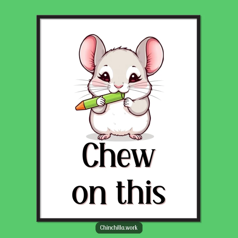 Funny Chinchilla Pen Fiesta Poster: Hilarious Rodent Art for Wall Decor